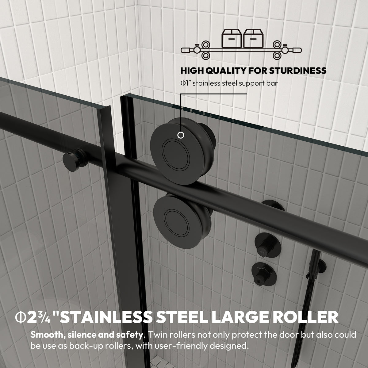 Echarri Rectangle Single Sliding Frameless Shower Enclosure
