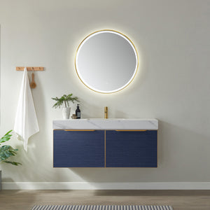 Alicante 48" Single Vanity in Classic Blue with White Sintered Stone Countertop and Undermount Sink