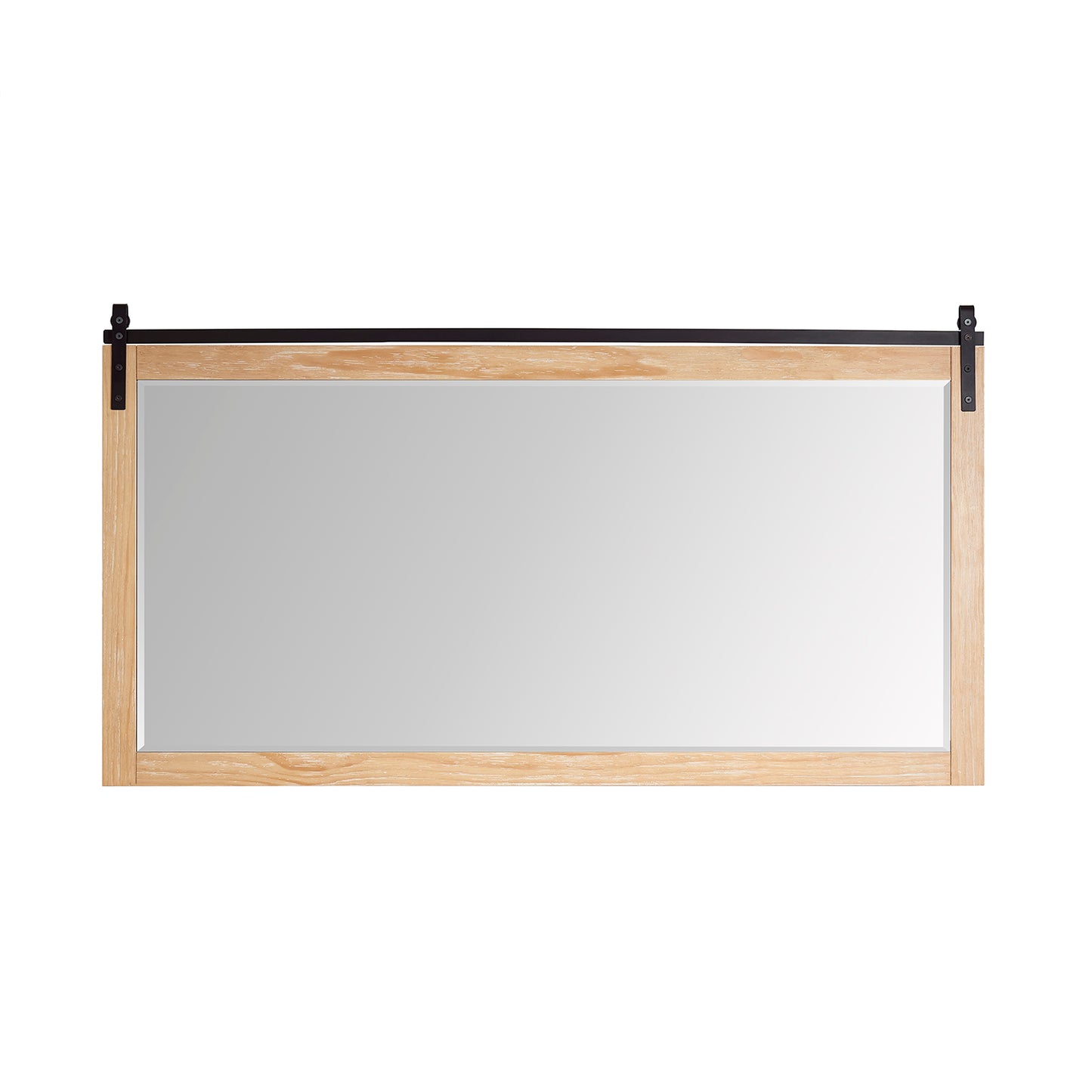 Cortes 72" Rectangular Bathroom Vanity Barndoor Wall Mount Mirror in Pine