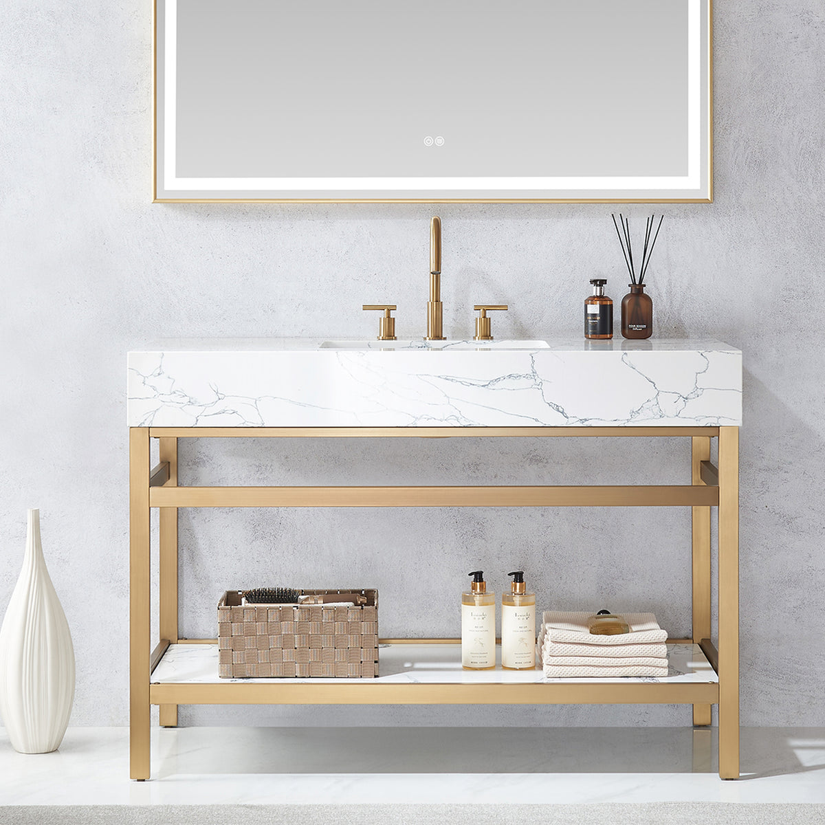 Single Bathroom Vanity Gold