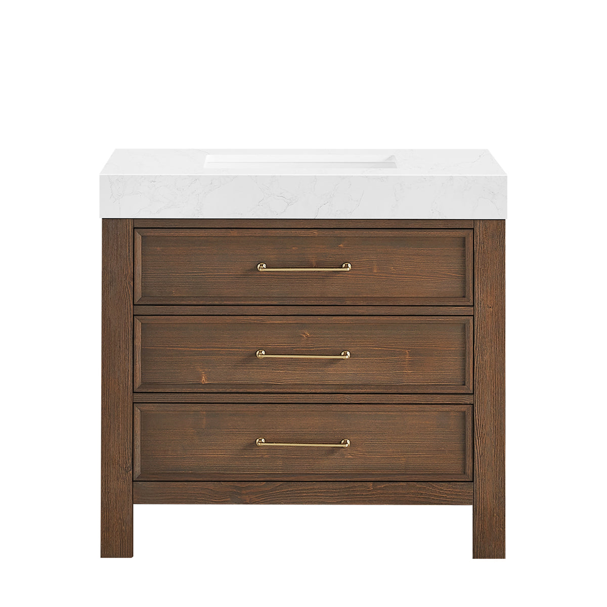 León 36" Free-standing Single Bathroom Vanity in Spruce Aged Brown