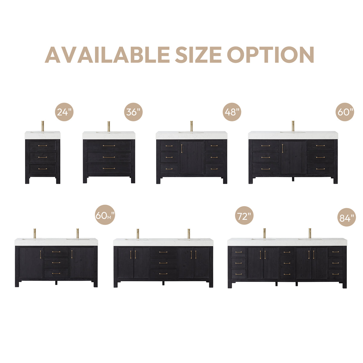 León 48" Free-standing Single Bathroom Vanity in Fir Wood Black
