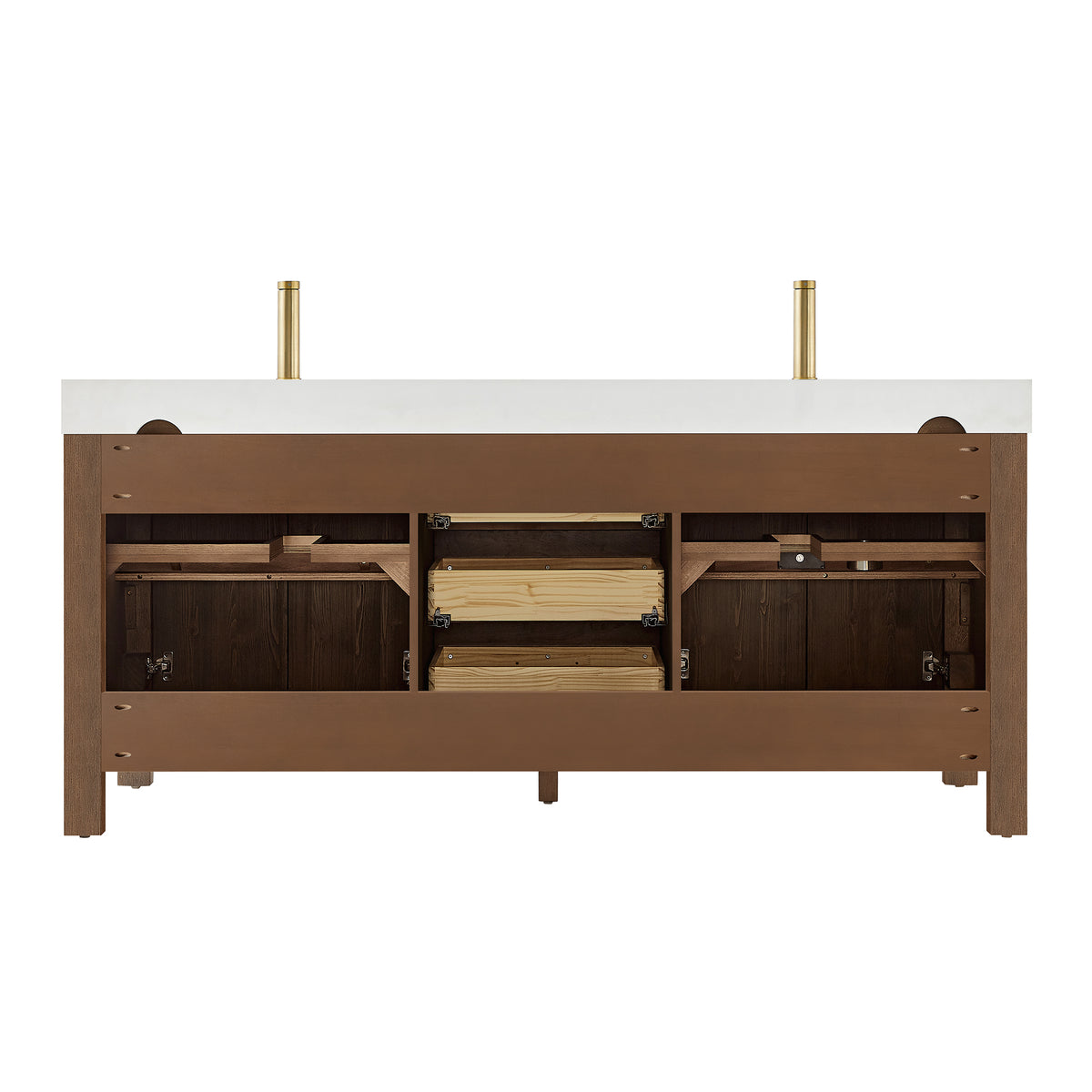 León 72" Free-standing Double Bathroom Vanity in Spruce Aged Brown