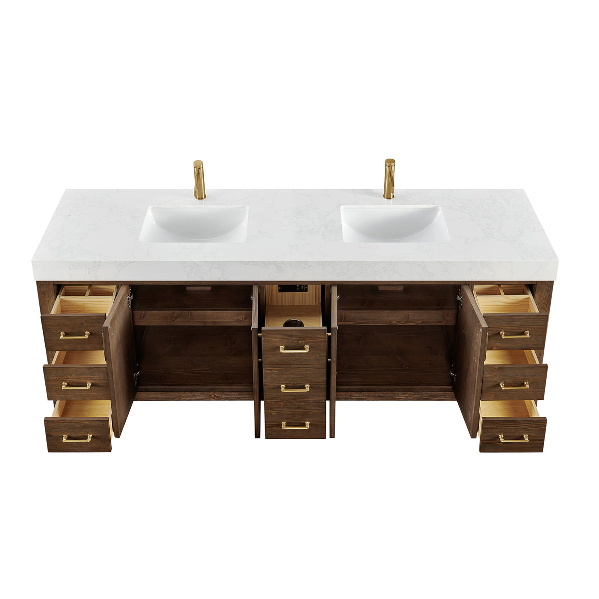 León 84" Free-standing Double Bathroom Vanity in Spruce Aged Brown