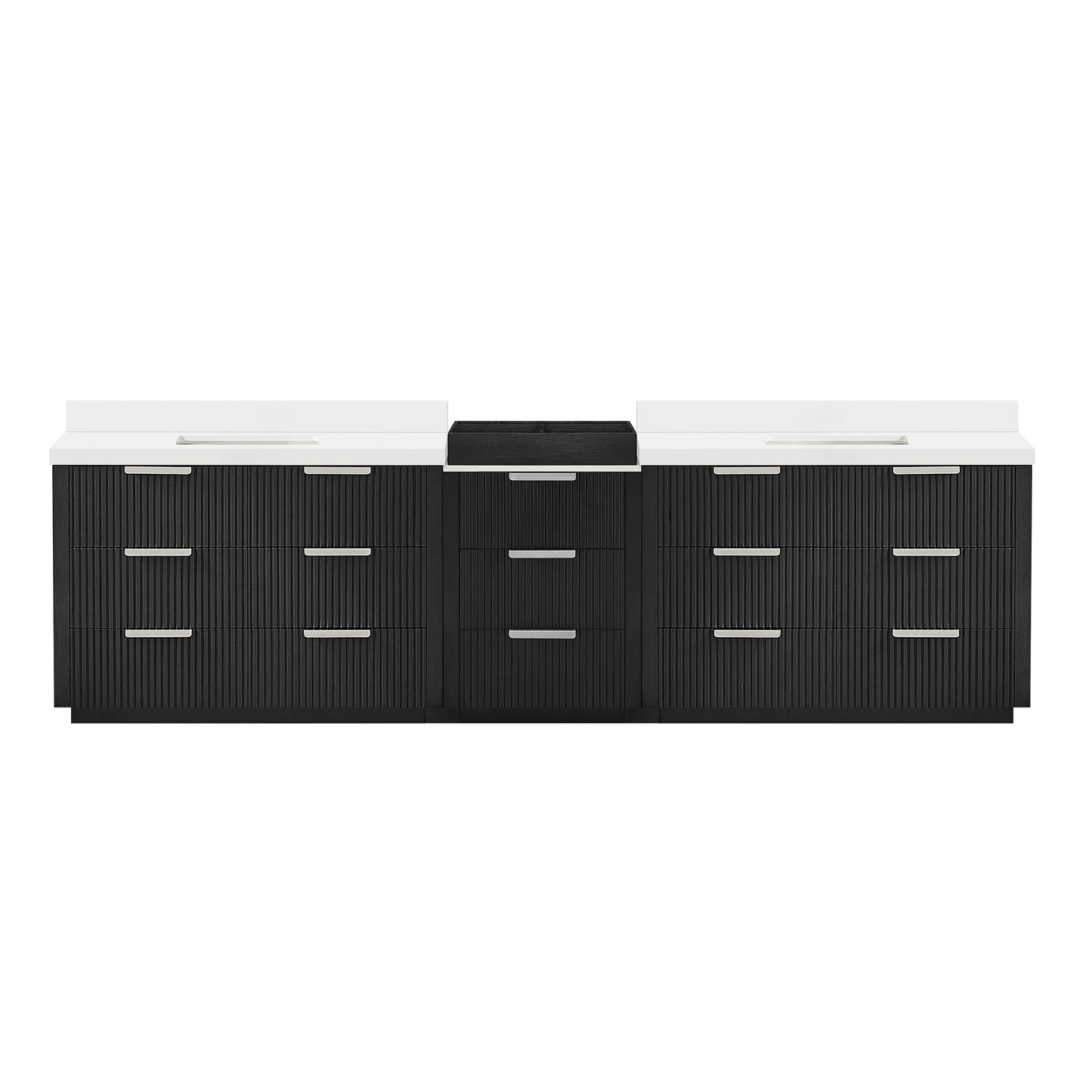 Santarem 120" Combined Double Bath Vanity in Oak Weathered Black