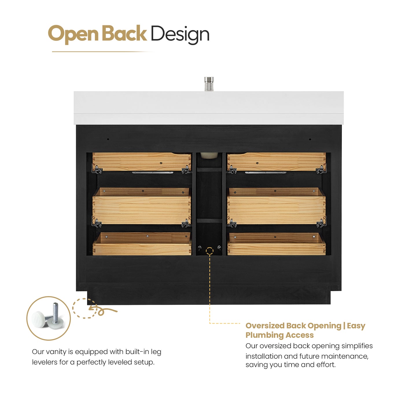 Santarem 48" Single Bath Vanity in Oak Weathered Black