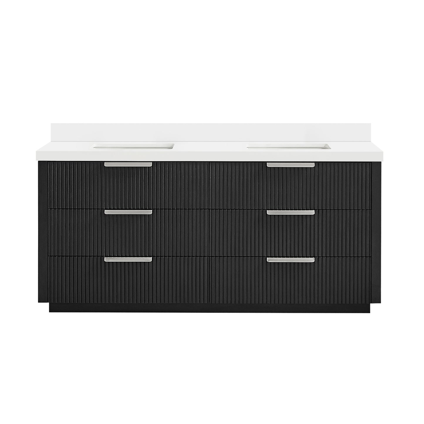 Santarem 72" Double Bath Vanity in Oak Weathered Black