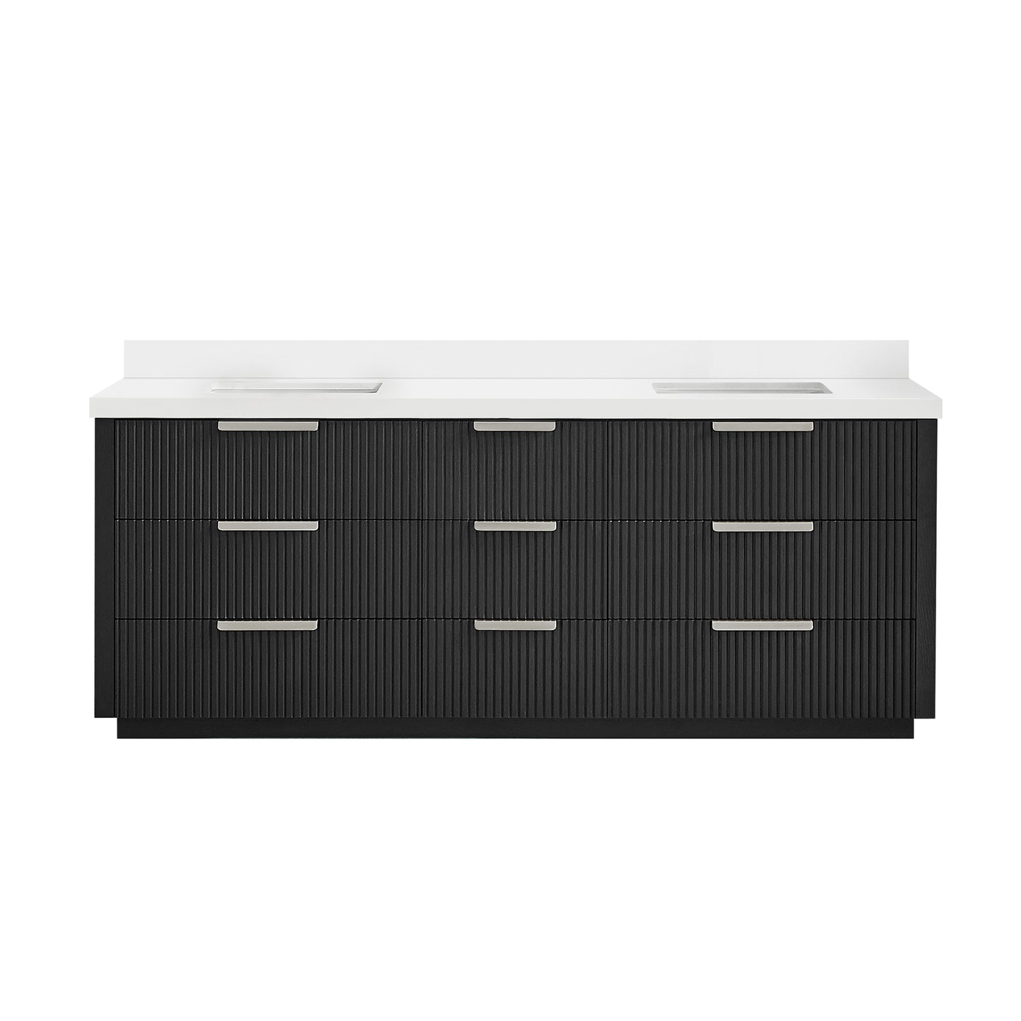 Santarem 84" Double Bath Vanity in Oak Weathered Black