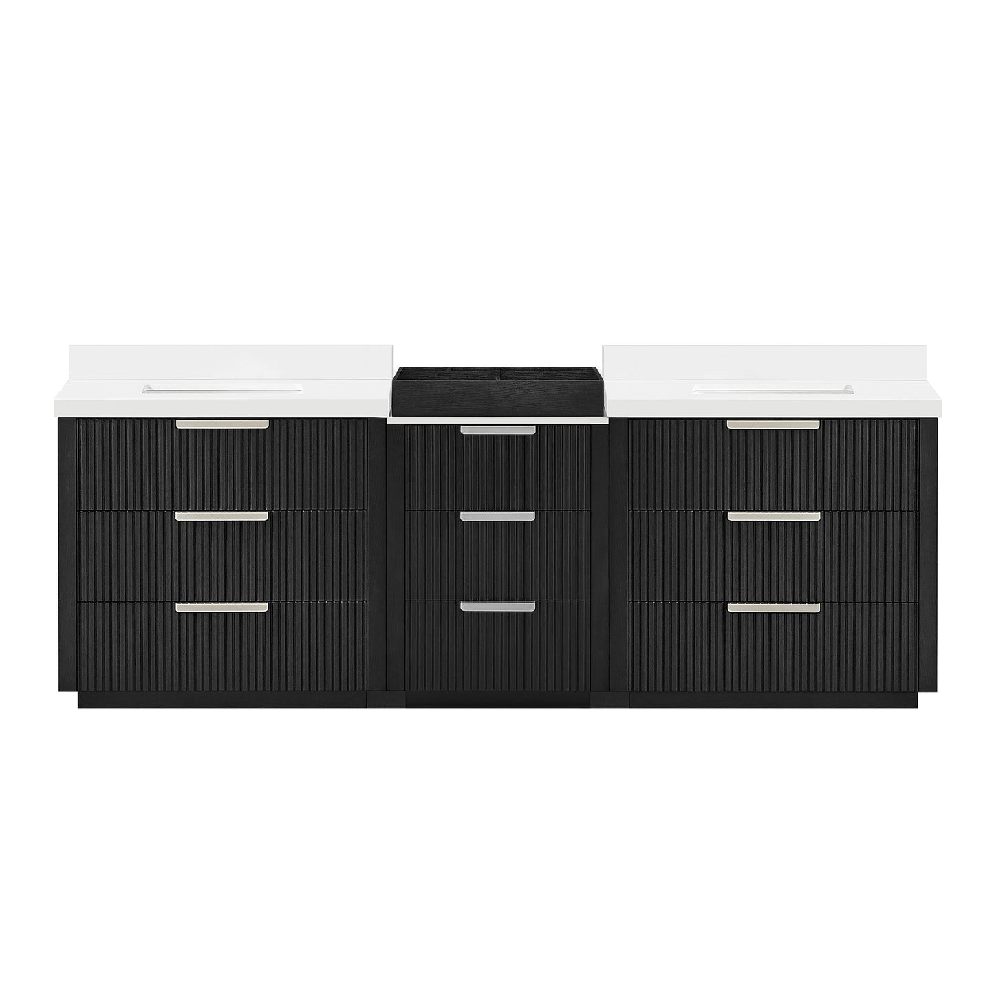 Santarem 96" Combined Double Bath Vanity in Oak Weathered Black