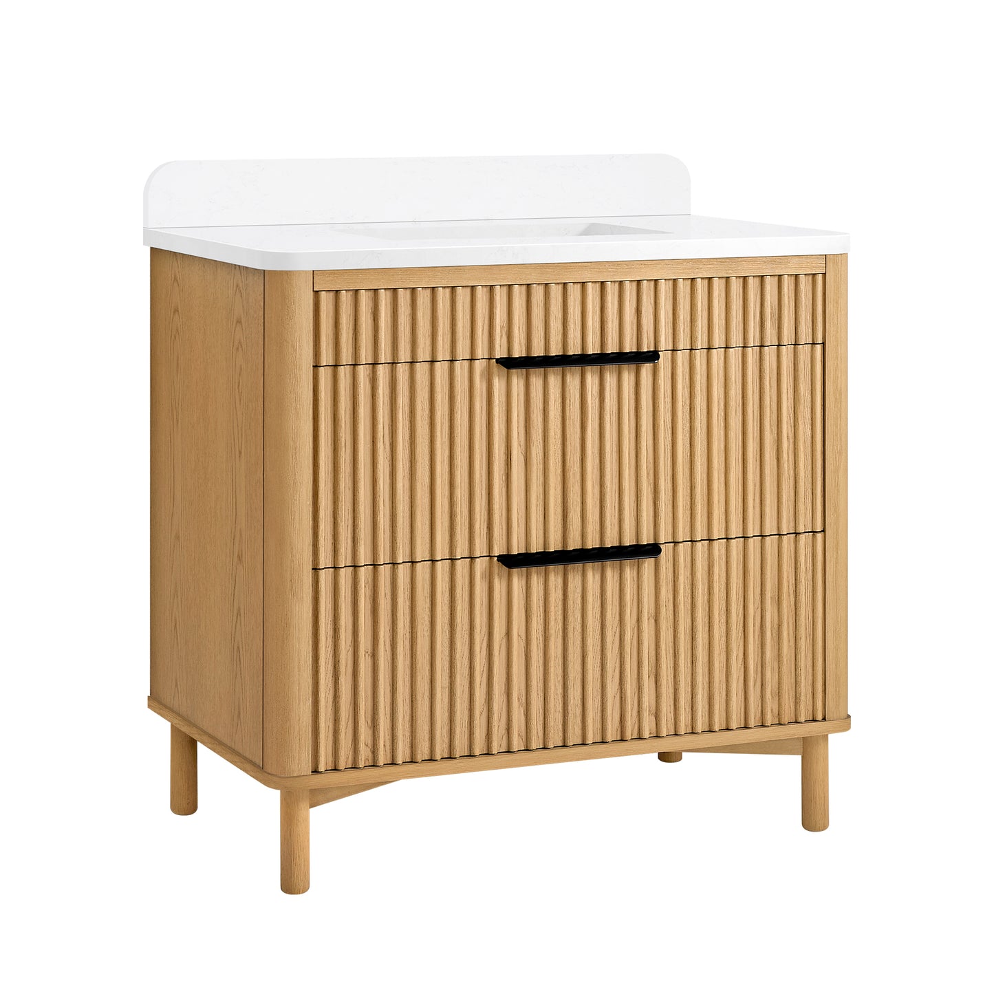 Mumbai 36" Single Sink Bath Vanity in Oak Weathering Light Brown