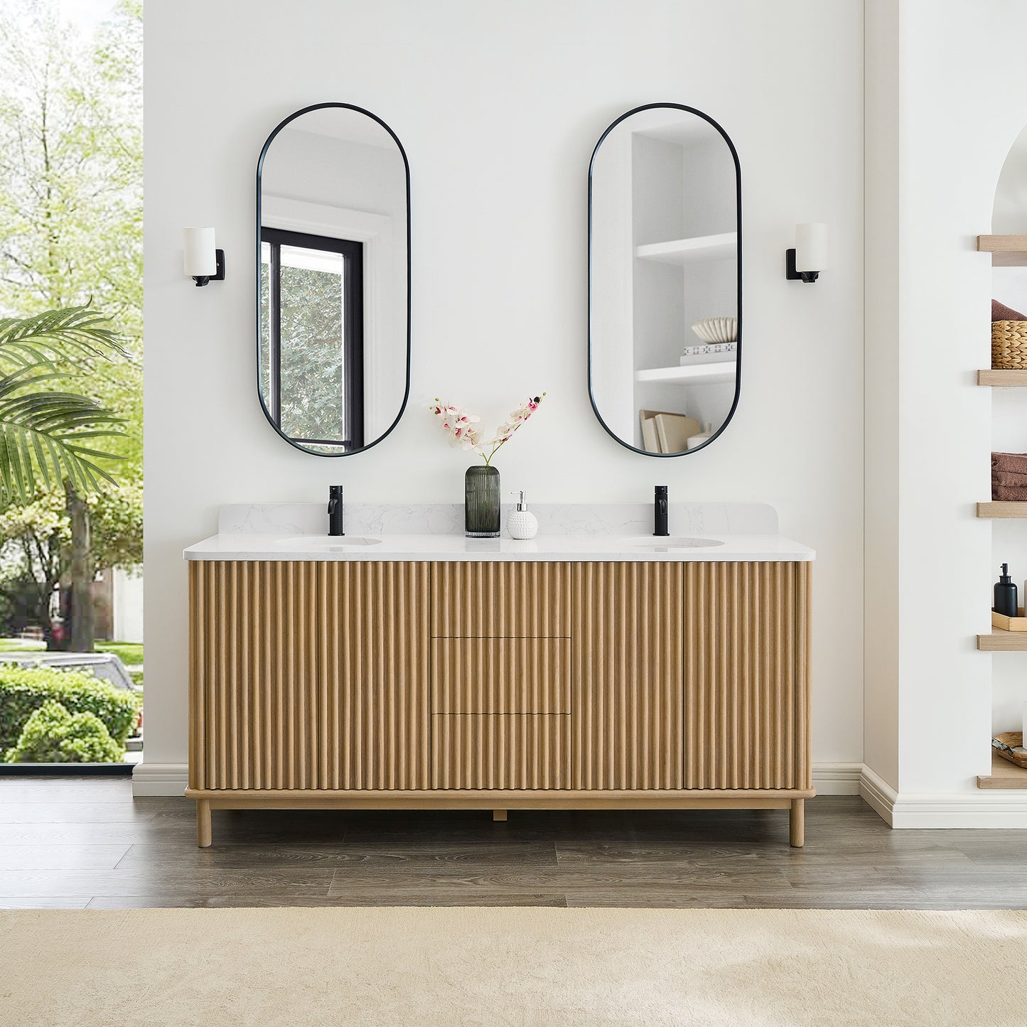 Seoul Bath Vanity with Grain Composite Stone Top