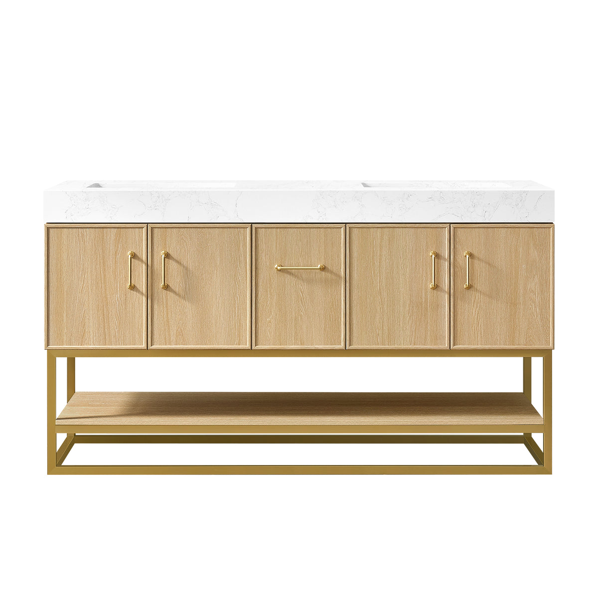 Vittoria 60M" Double Bath Vanity in Dark Oak