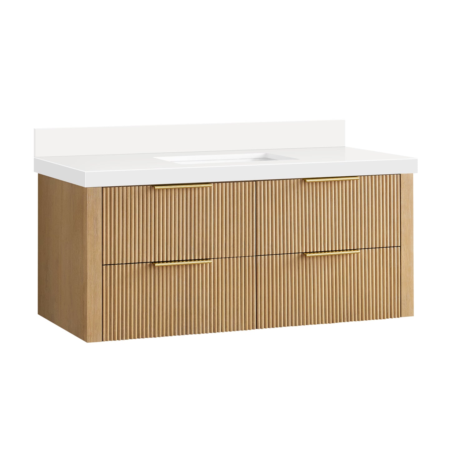 Barcelona 48" Floating Single Bath Vanity in Washed Ash Grey