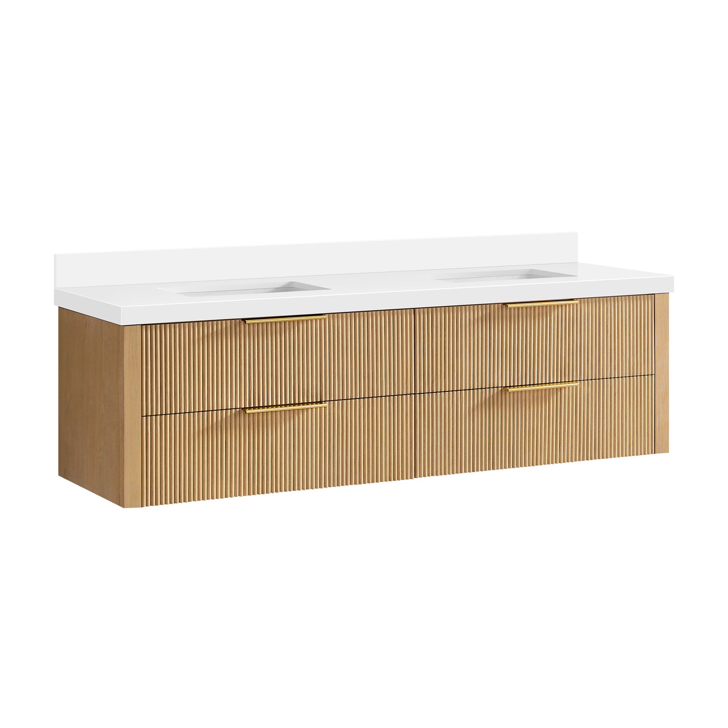 Barcelona 72" Floating Double Bath Vanity in Washed Ash Grey