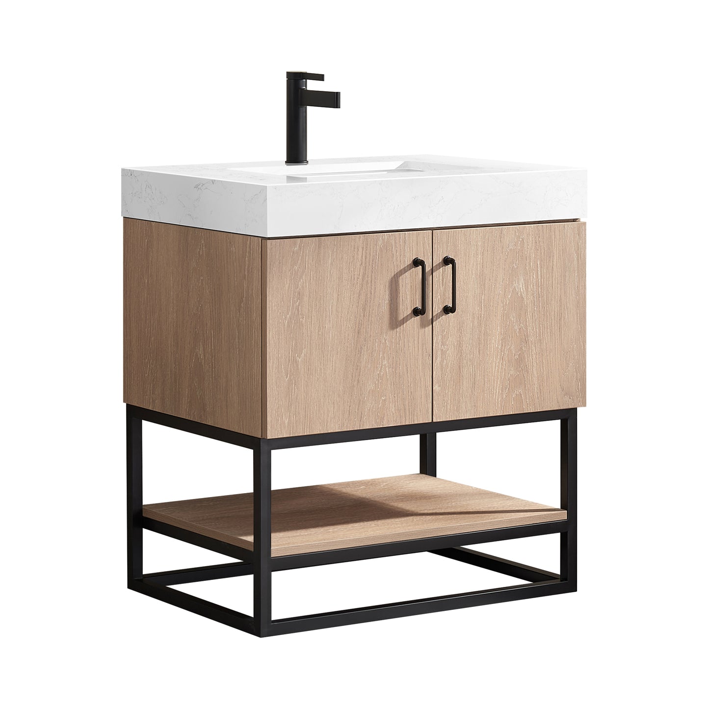 Alistair 30B" Single Vanity in North American Oak