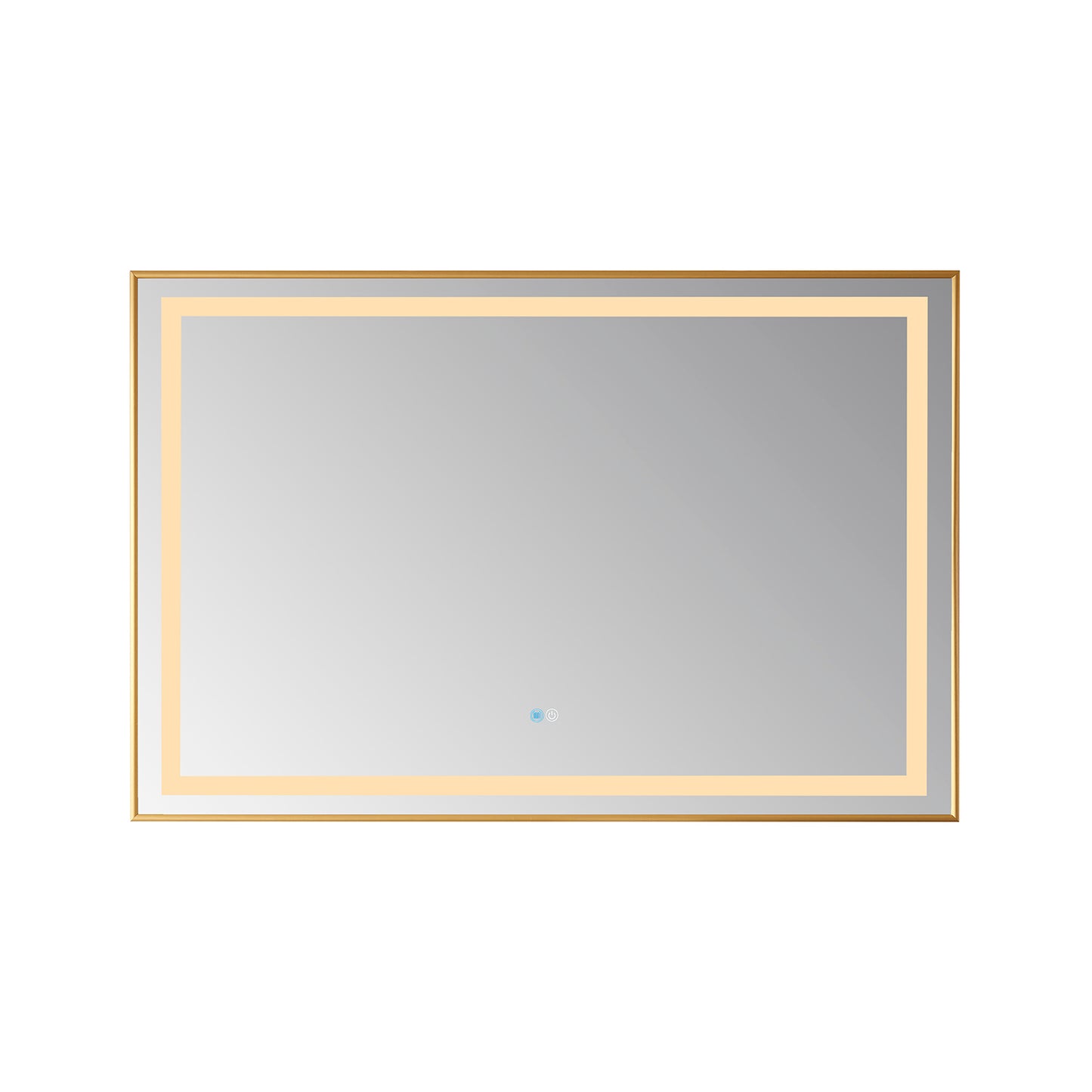 Teruel 36" Rectangular Aluminum Framed LED Wall Mount Bathroom Vanity Mirror in Gold