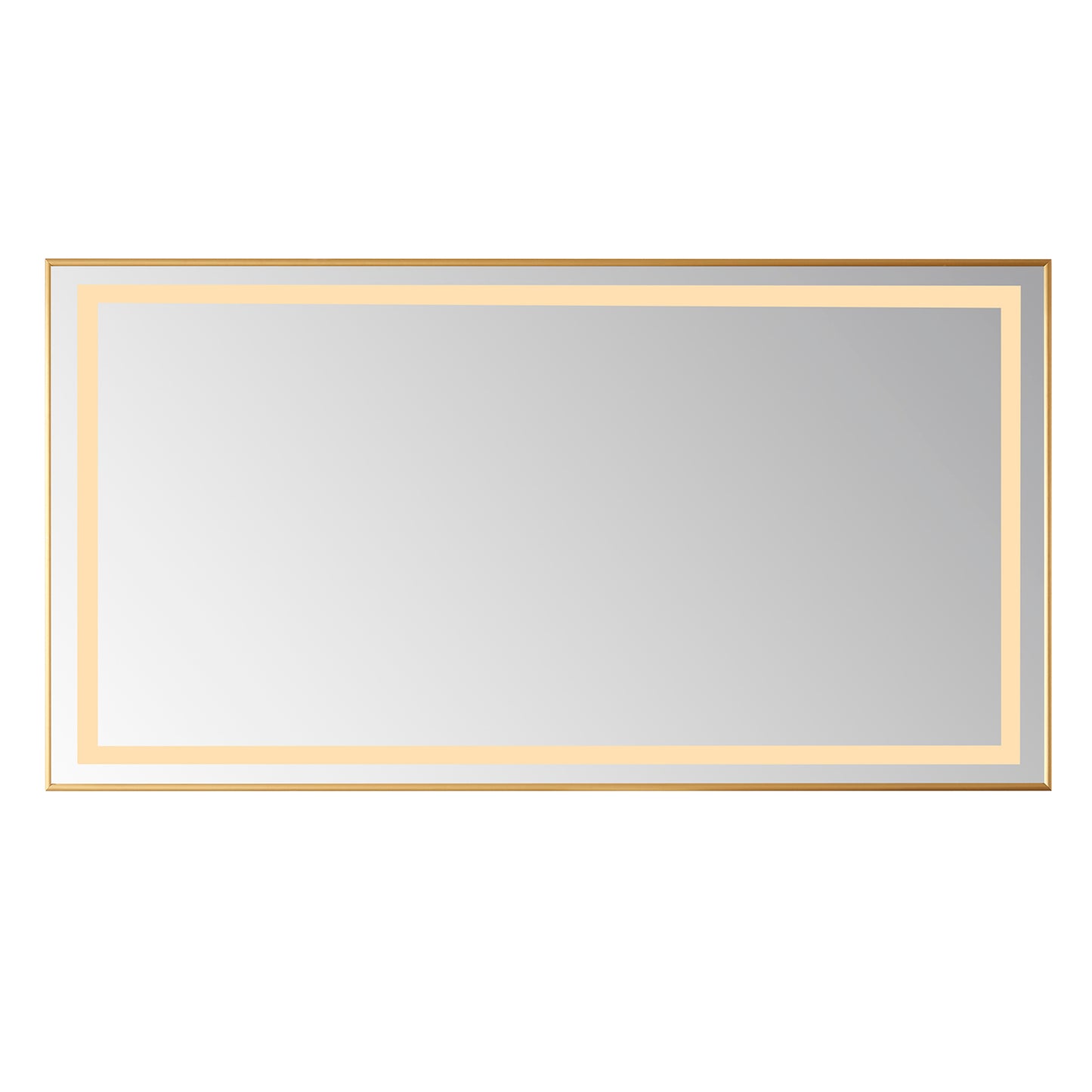 Teruel 60" Rectangular Aluminum Framed LED Wall Mount Bathroom Vanity Mirror in Gold