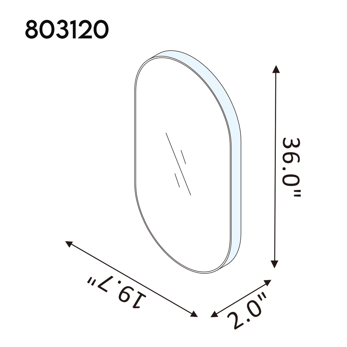 Miajadas 20 in. W x 36 in. H Oval Metal Wall Mirror in Brushed Gold