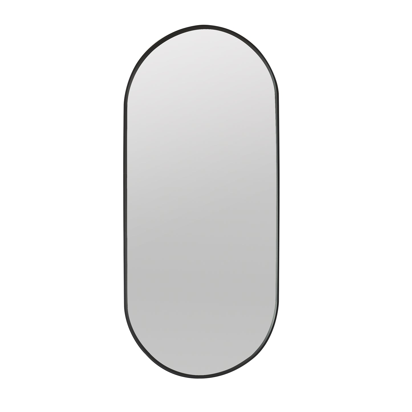 Miajadas 19.7" W x 45" H Oval Aluminum Framed Wall Mount Bathroom Vanity Mirror in Brushed Black
