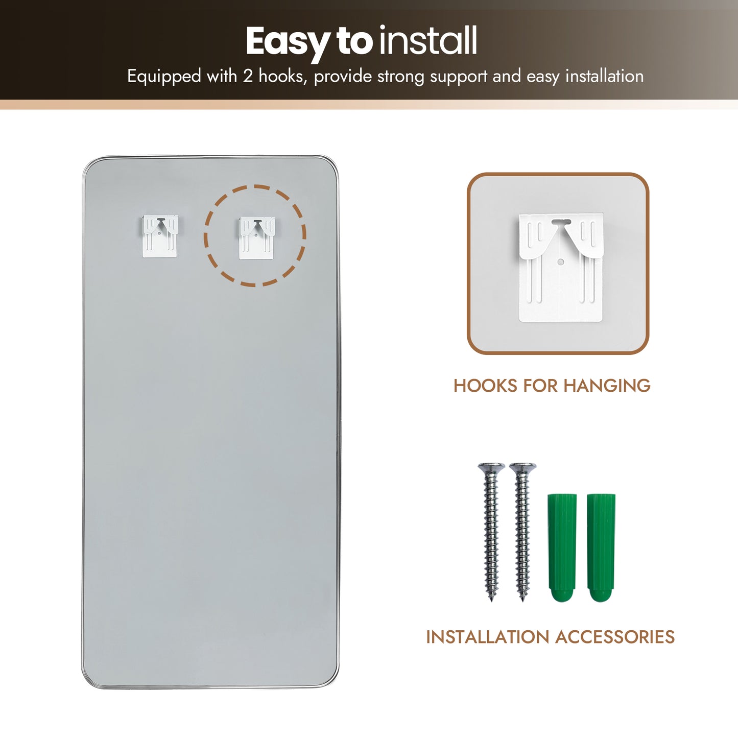 Mutriku 18" W x 36" H Rectangle Metal Wall Mirror in Satin Nickel