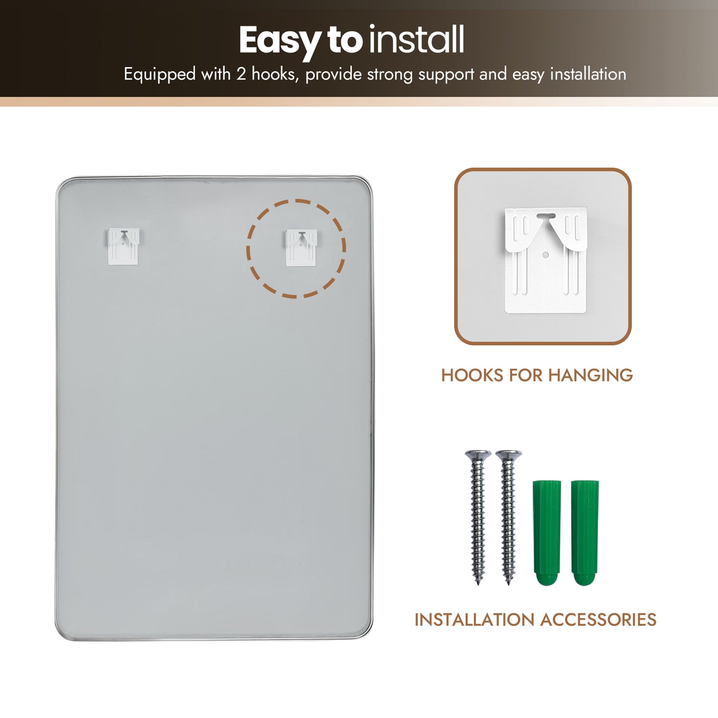Mutriku 24" W x 36" H Rectangle Metal Wall Mirror in Satin Nickel