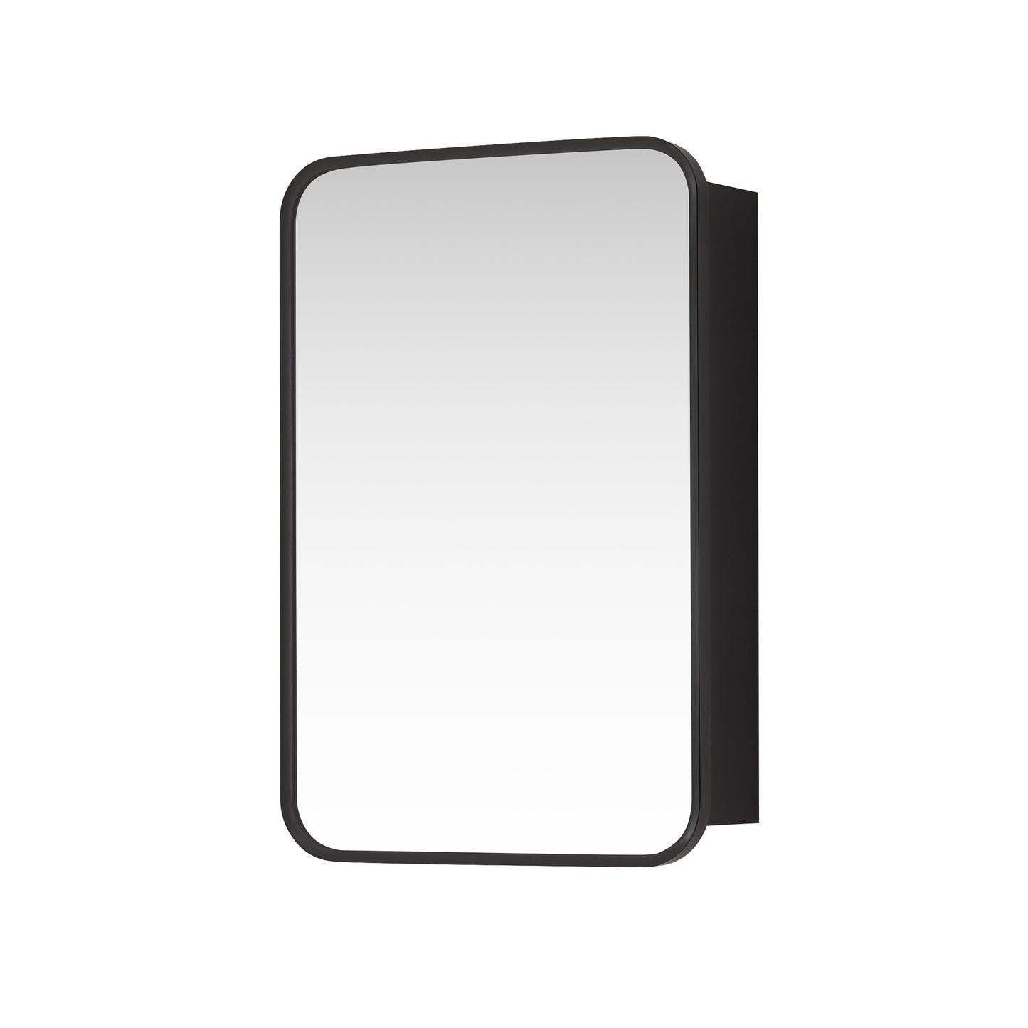 Talayuela 16"W x 24"H Rectangular Aluminum Framed Medicine Cabinet in Brushed Black
