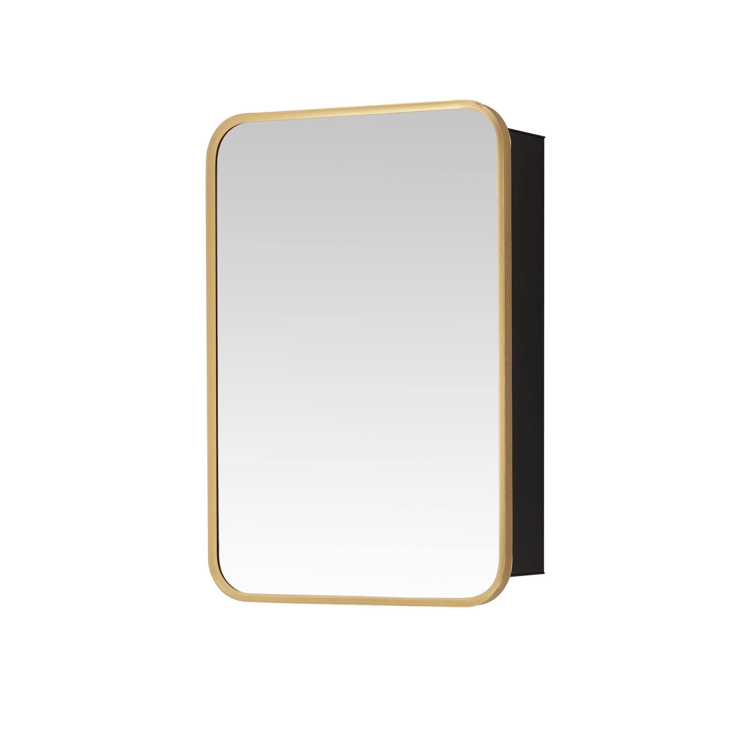 Talayuela 16"W x 24"H Rectangular Aluminum Framed Medicine Cabinet in Brushed Gold