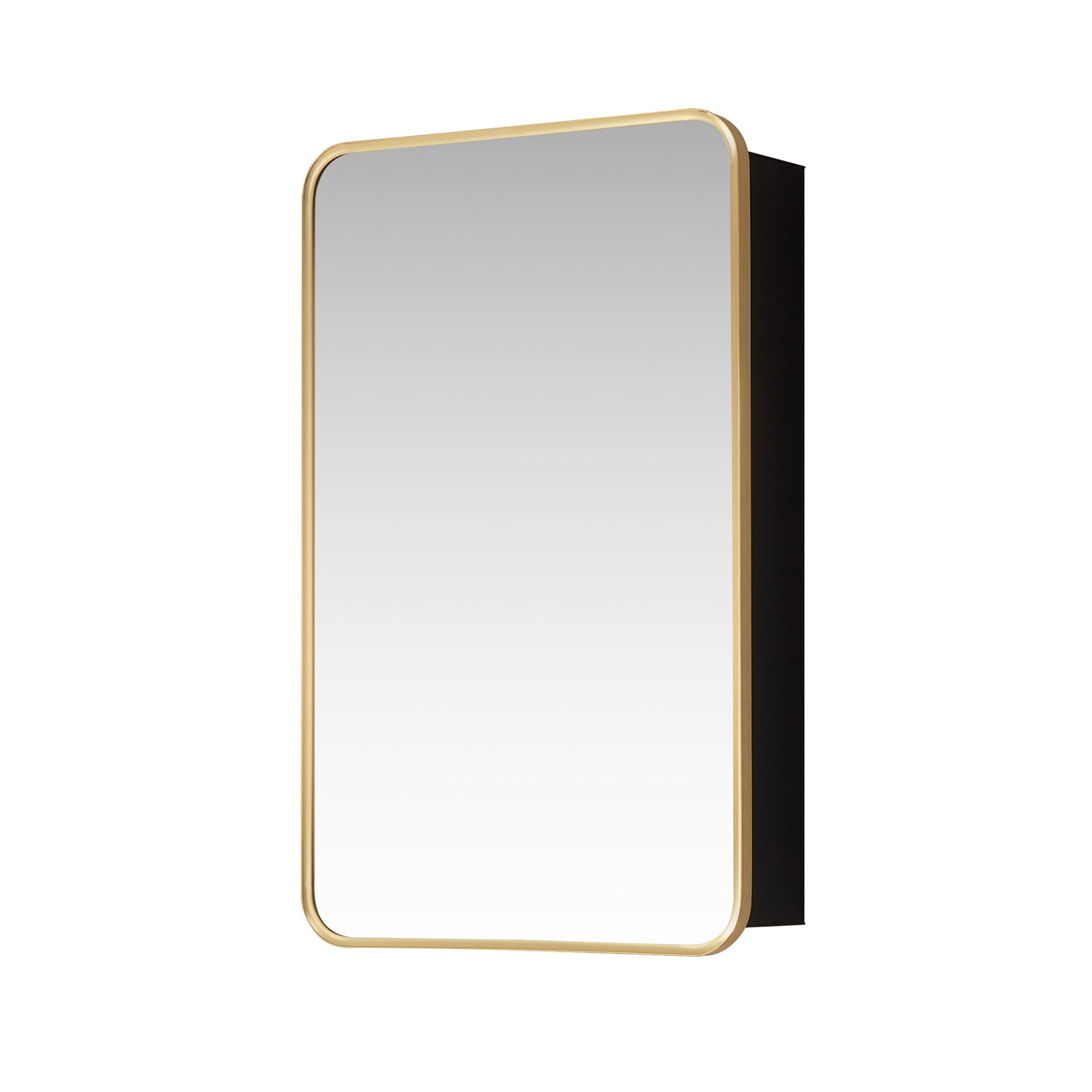 Talayuela 20"W x 32"H Rectangular Aluminum Framed Medicine Cabinet in Brushed Gold
