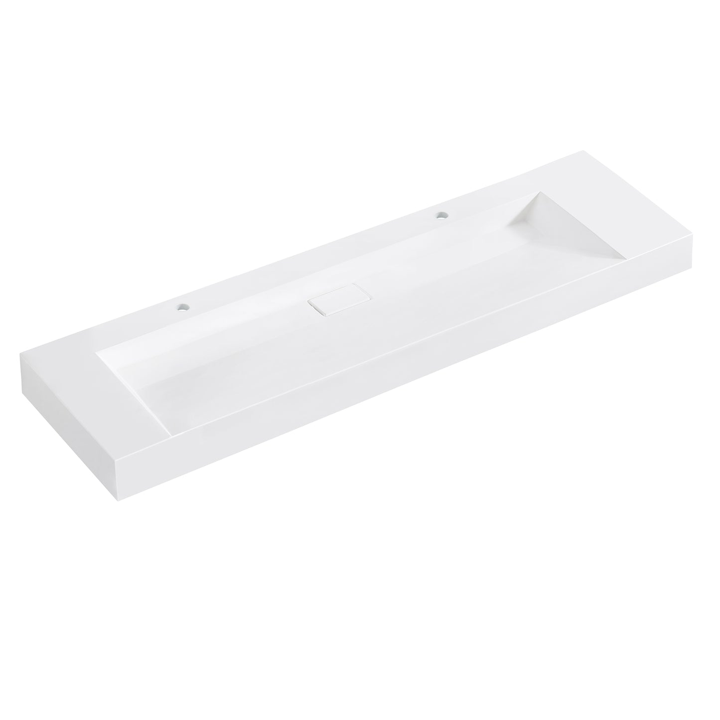 Vinnova Vera 72" Rectangular White Composite Granite Stone Console Bathroom Vanity Sink
