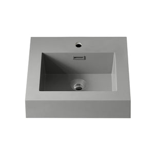 Open image in slideshow, Ablitas Square Grey Finish Composite Granite Stone Vessel Bathroom Vanity Sink
