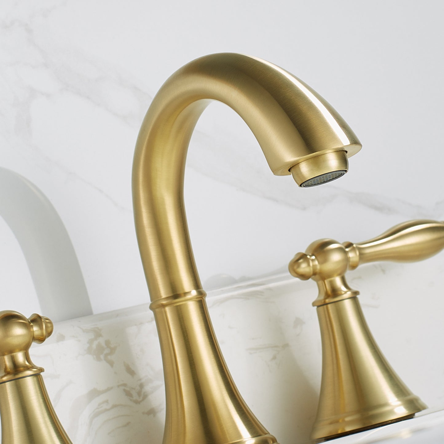 Vinnova Florence Two-Handle 8" Widespread Bathroom Faucet in Brushed Gold or Polished Chrome