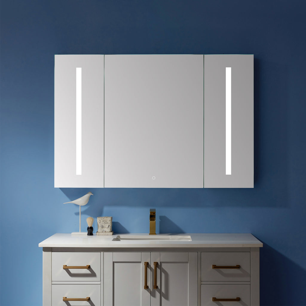 Vinnova Rieti Rectangle Frameless Lighted Medicine Cabinet Wall Mounted Mirror