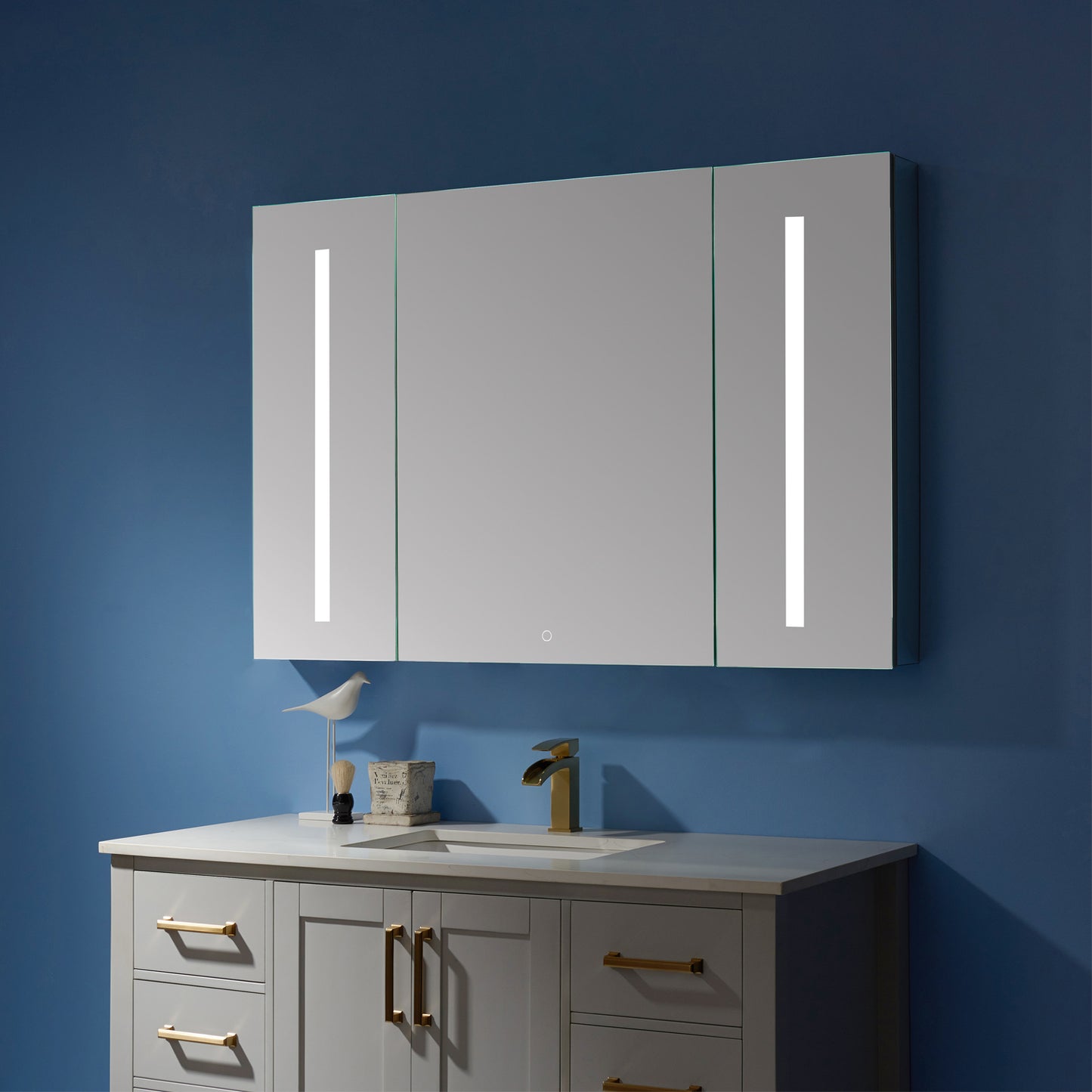 Vinnova Rieti Rectangle Frameless Lighted Medicine Cabinet Wall Mounted Mirror