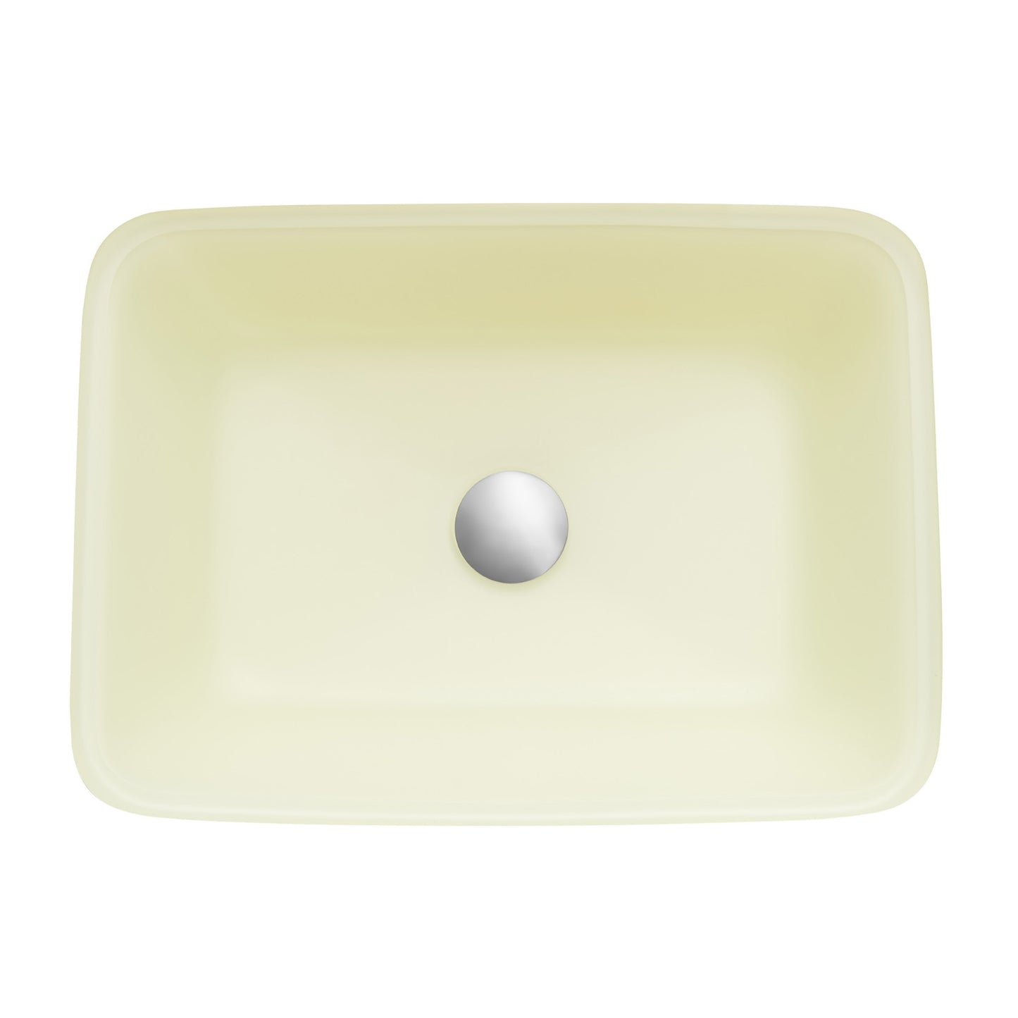 Tudela Glass Rectangular Vessel Bathroom Sink without Faucet, Matte White