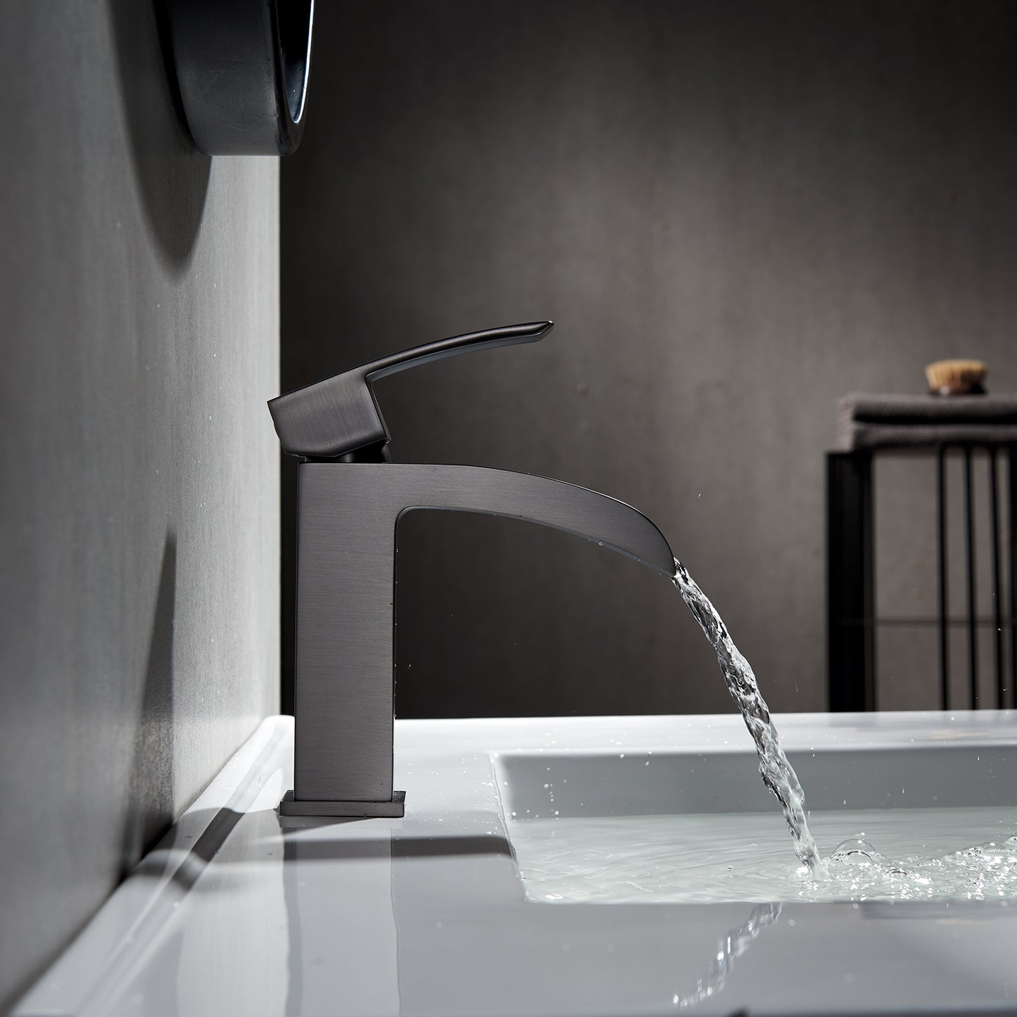 Liberty Single-Handle Basin Bathroom Faucet in Gun Metal Finish