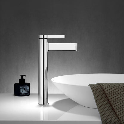 Oviedo Single High-Handle Hole Lever Vessel Polished Chrome Bathroom Faucet