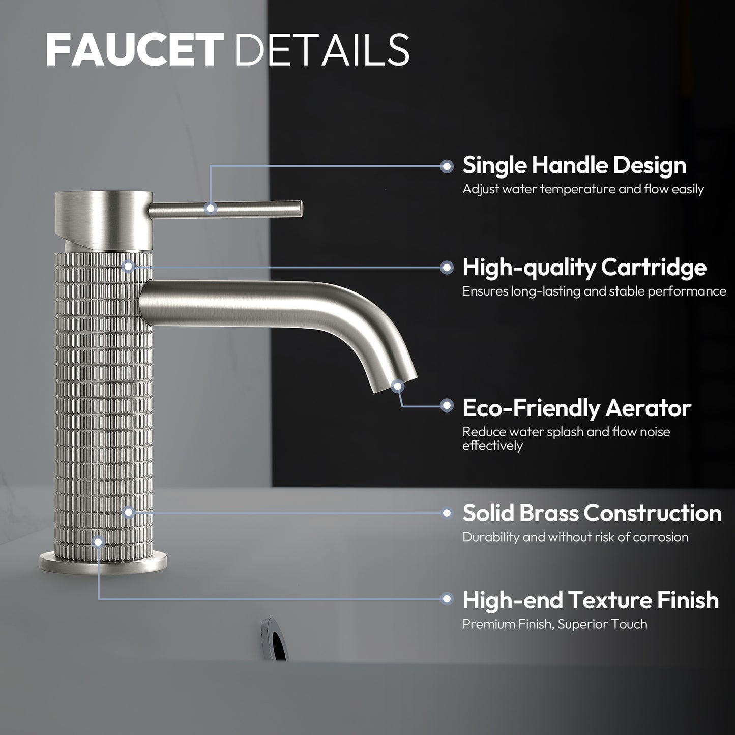 Mendavia Single Handle Brushed Nickel Faucet