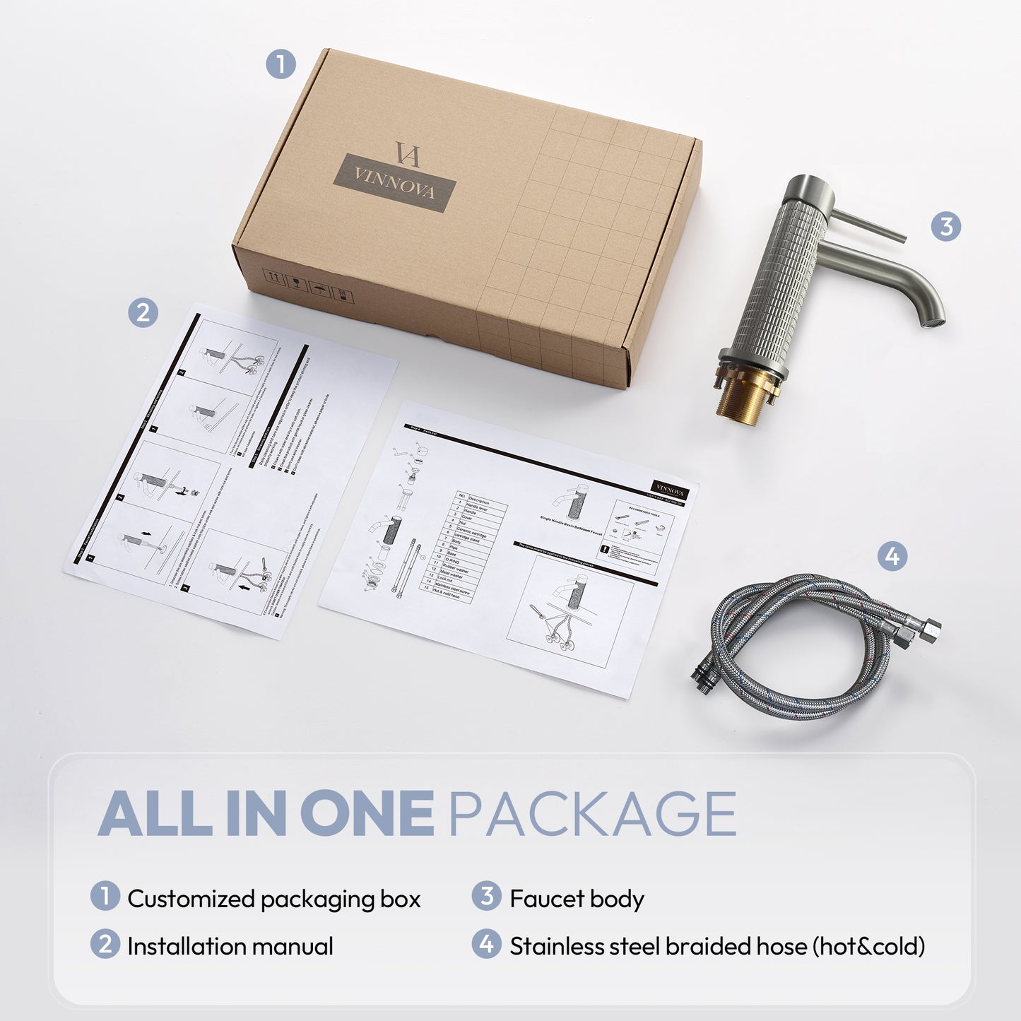 Mendavia Single Handle Brushed Nickel Faucet