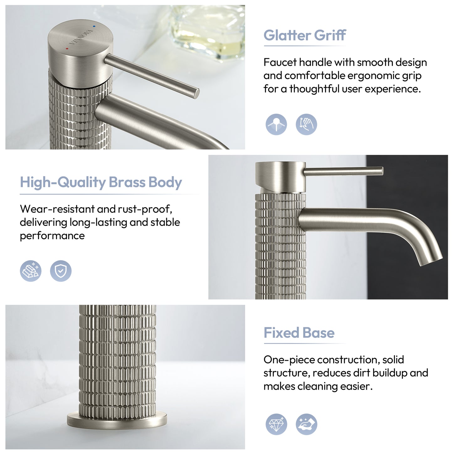 Mendavia Single Handle Brushed Nickel Faucet