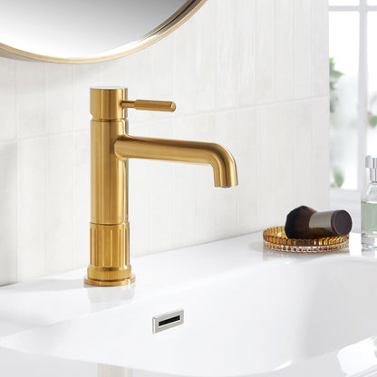 Mexico Single Handle Brushed Gold Bathroom Faucet