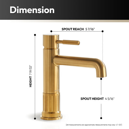 Mexico Single Handle Brushed Gold Bathroom Faucet