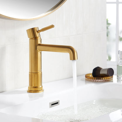Mexico Single Handle Brushed Gold Bathroom Faucet