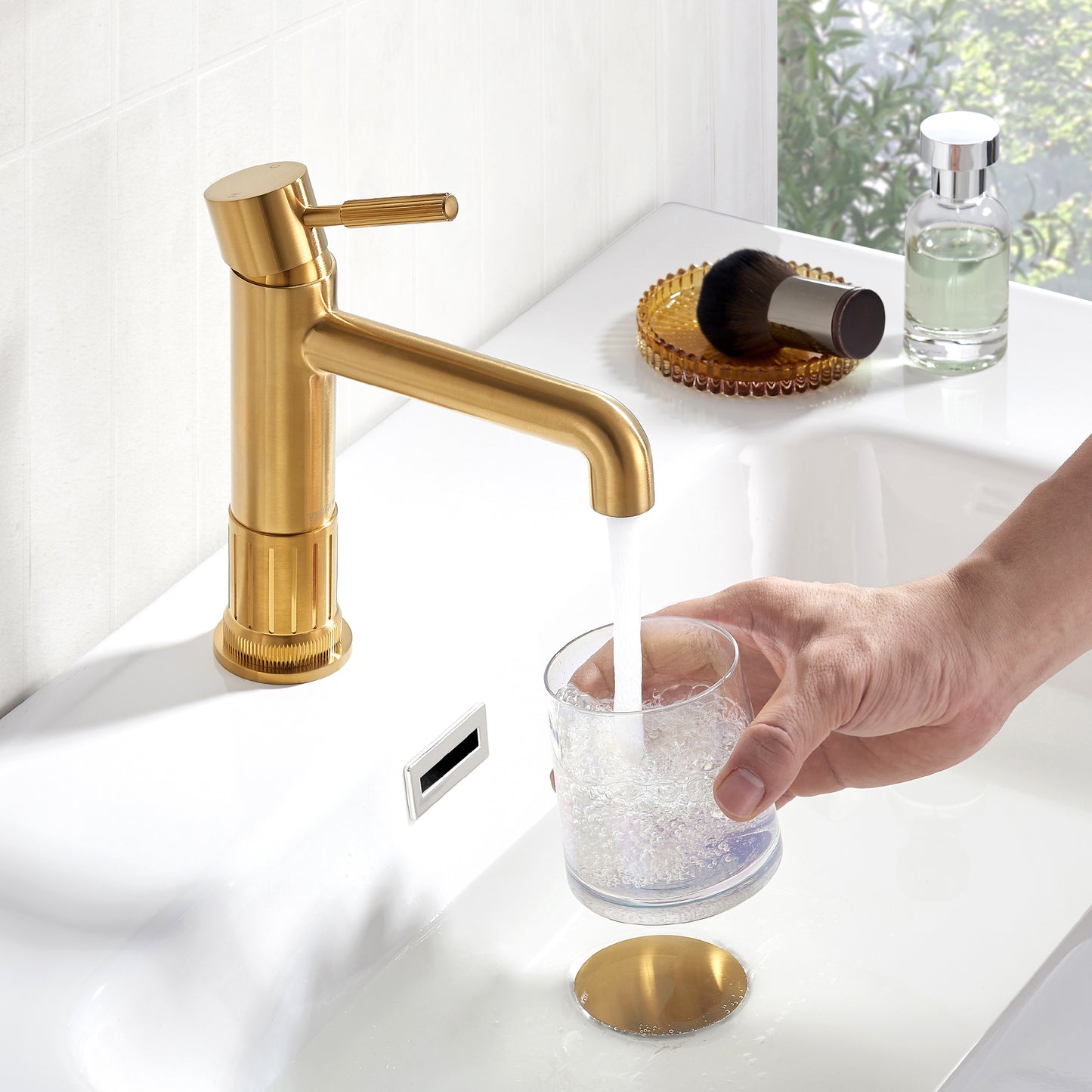 Mexico Single Handle Brushed Gold Bathroom Faucet
