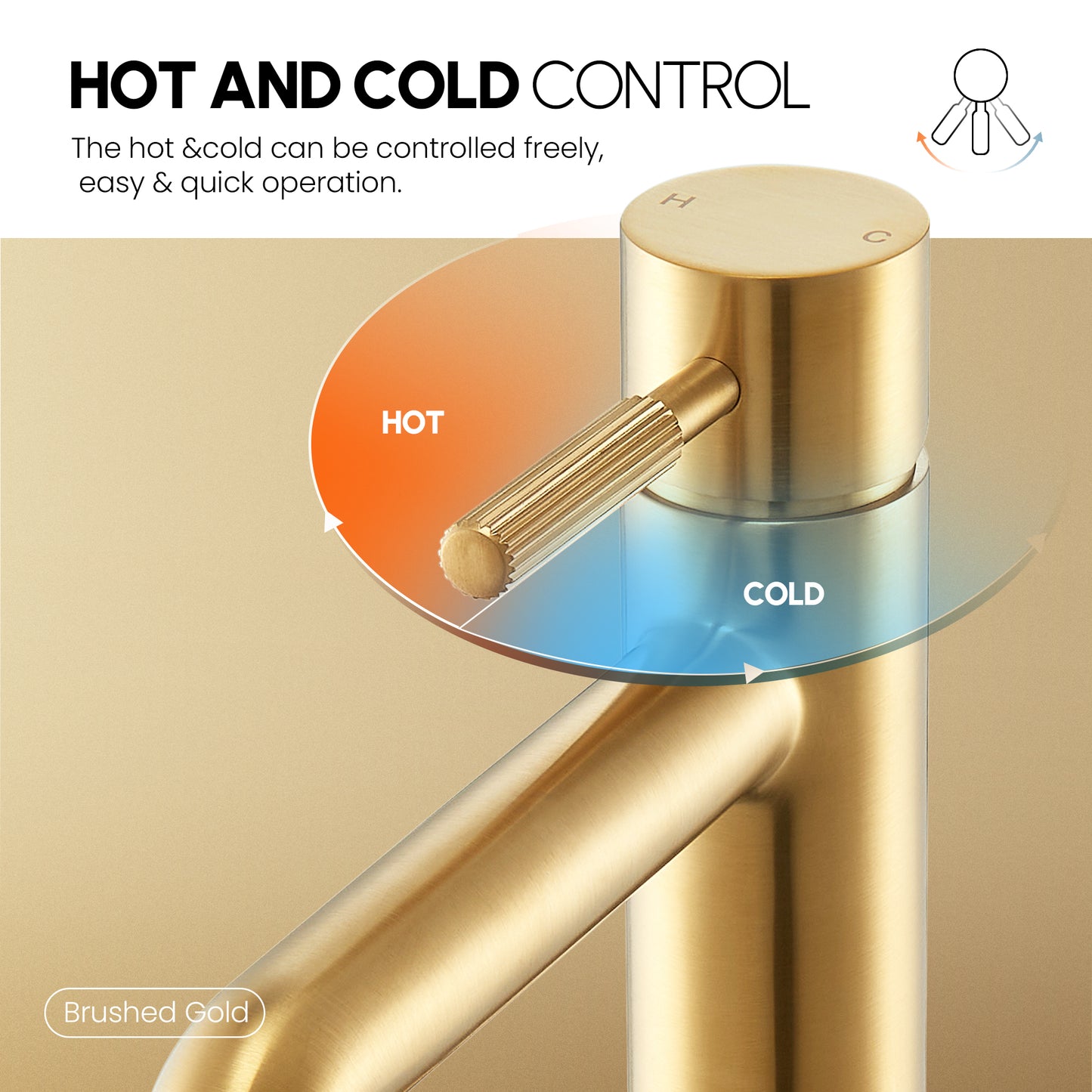 Mexico Single Handle Brushed Gold Bathroom Faucet