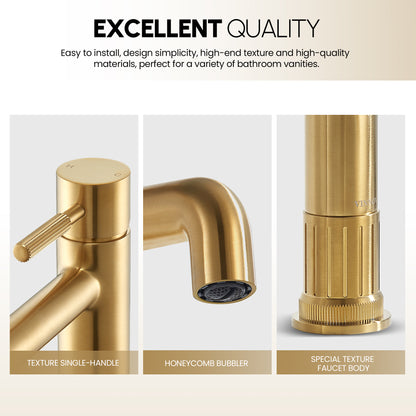 Mexico Single Handle Brushed Gold Bathroom Faucet