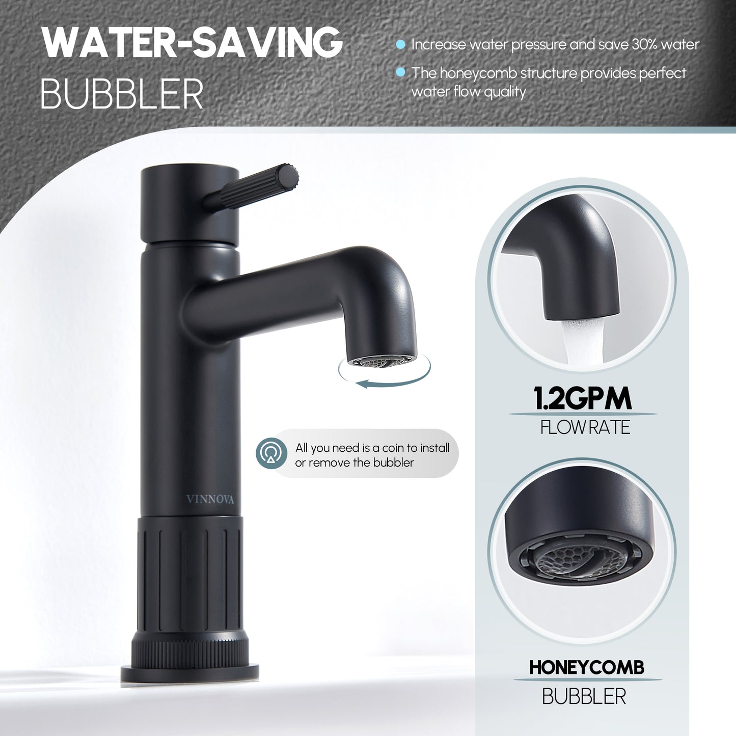 Mexico Single Handle Matte Black Bathroom Faucet