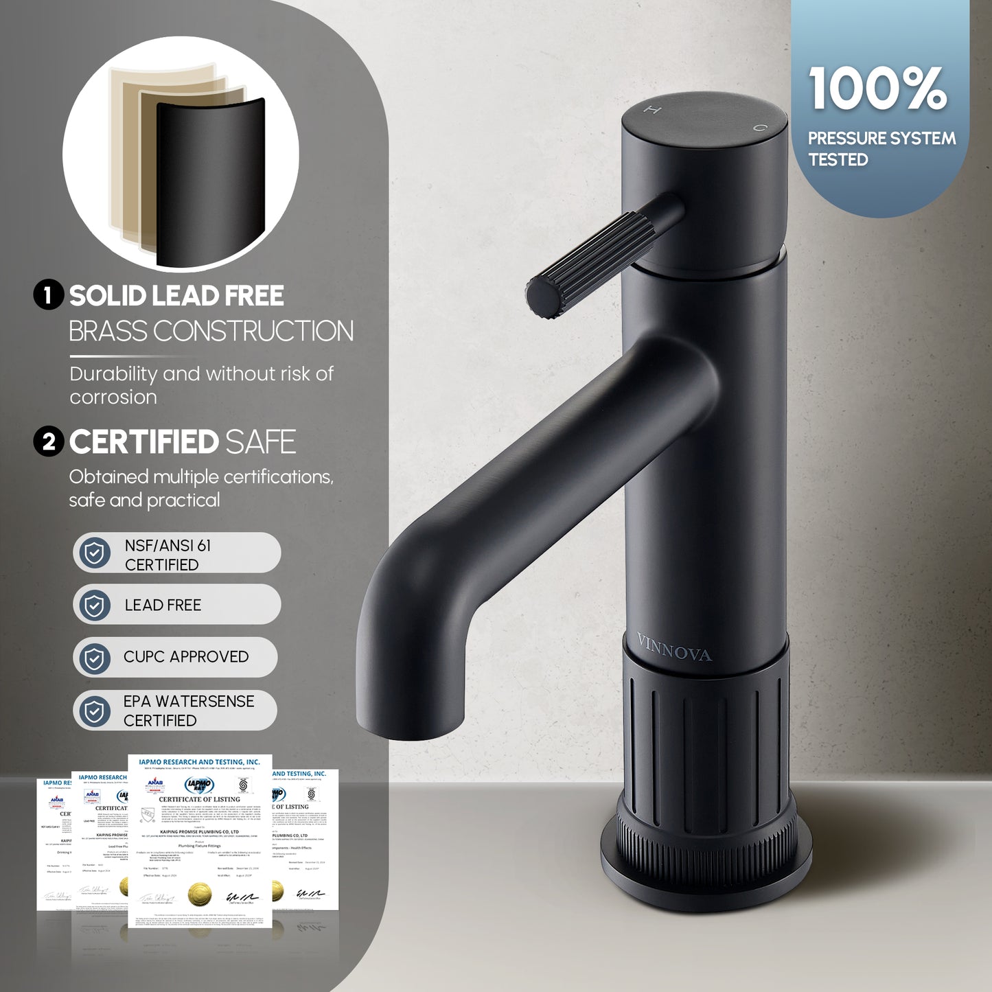 Mexico Single Handle Matte Black Bathroom Faucet