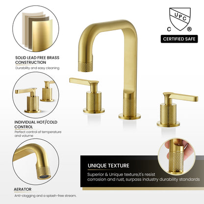 Vinnova New York Widespread Brushed Gold Faucet