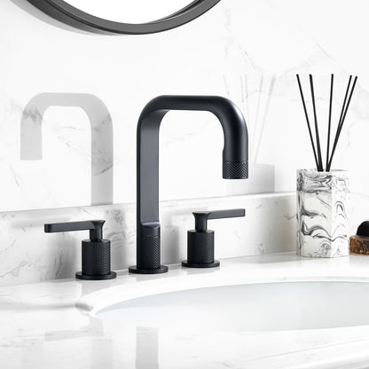 Vinnova New York Widespread Matte Black Faucet