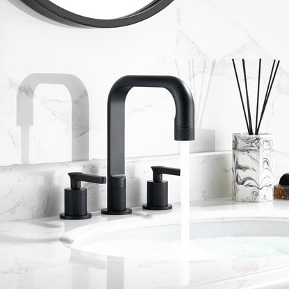 Vinnova New York Widespread Matte Black Faucet